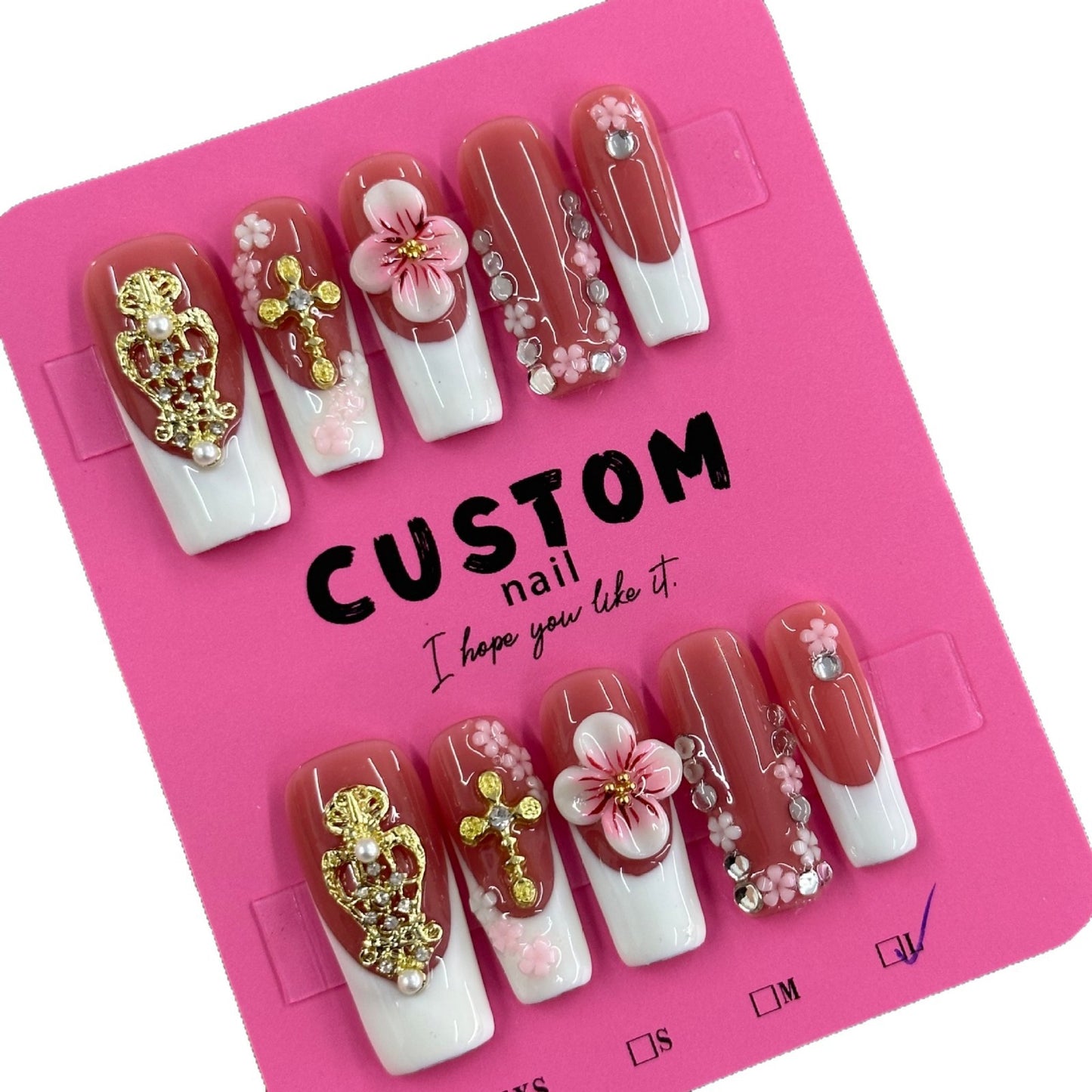 Pink and white flowers】Court water pipe 3.0 three-dimensional engraved decoration fully handmade armor穿戴