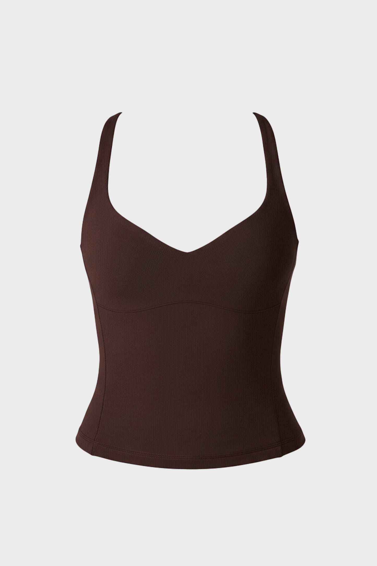 Soft Active Sweetheart-Neck Tank Top in Espresso
