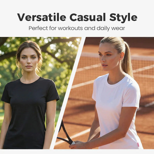 ✨ Women's Crew Neck Loose-Fit Stretch T-Shirts – Comfort + Versatility in Every Wear! ✨