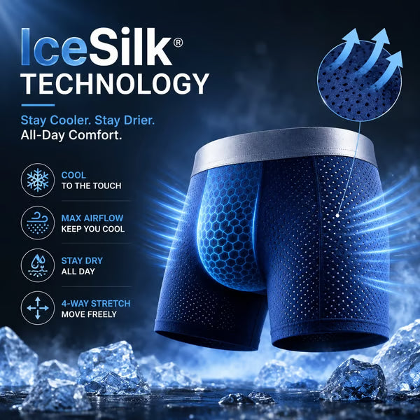 【Buy 3 Get 2 Free】-2026 HOT SALE🔥 Premium Leakproof lceSilk Mesh Men's Boxer