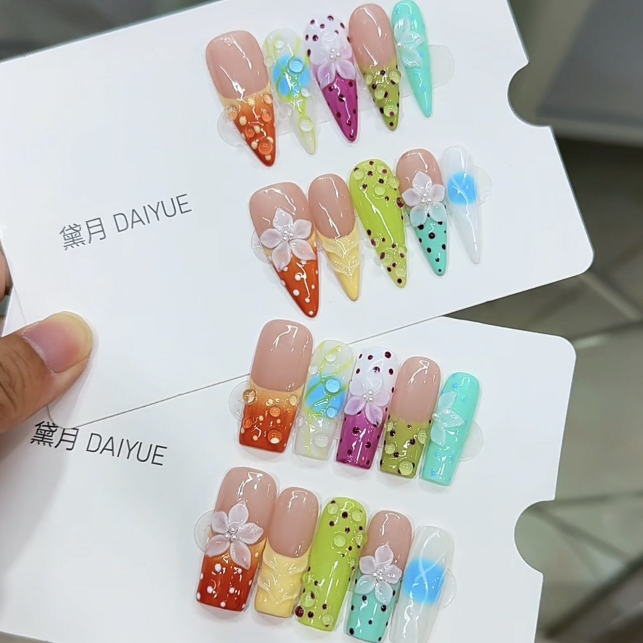 80-Purely handmade phototherapy wearable manicure A218 European-style three-dimensional engraved model wholesale finished product stickers detachable