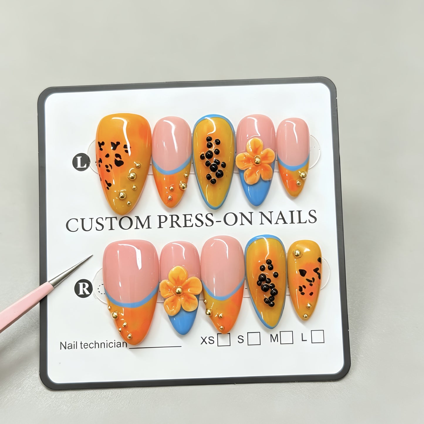 Freshly-harvested papaya, handcrafted wearable jewelry with exquisite carvings, featuring a high-end and elegant appearance. Wholesale of whitening nail polish and light therapy nail polish.