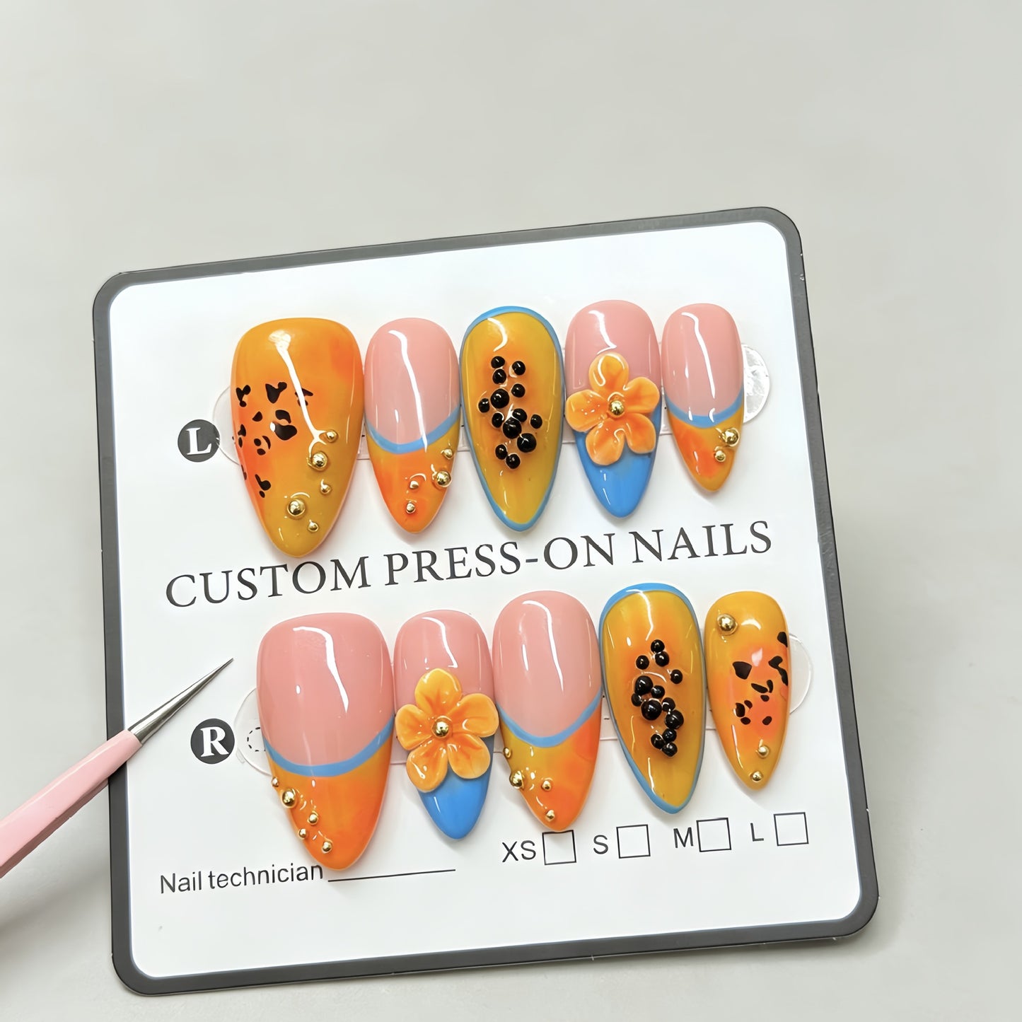Freshly-harvested papaya, handcrafted wearable jewelry with exquisite carvings, featuring a high-end and elegant appearance. Wholesale of whitening nail polish and light therapy nail polish.