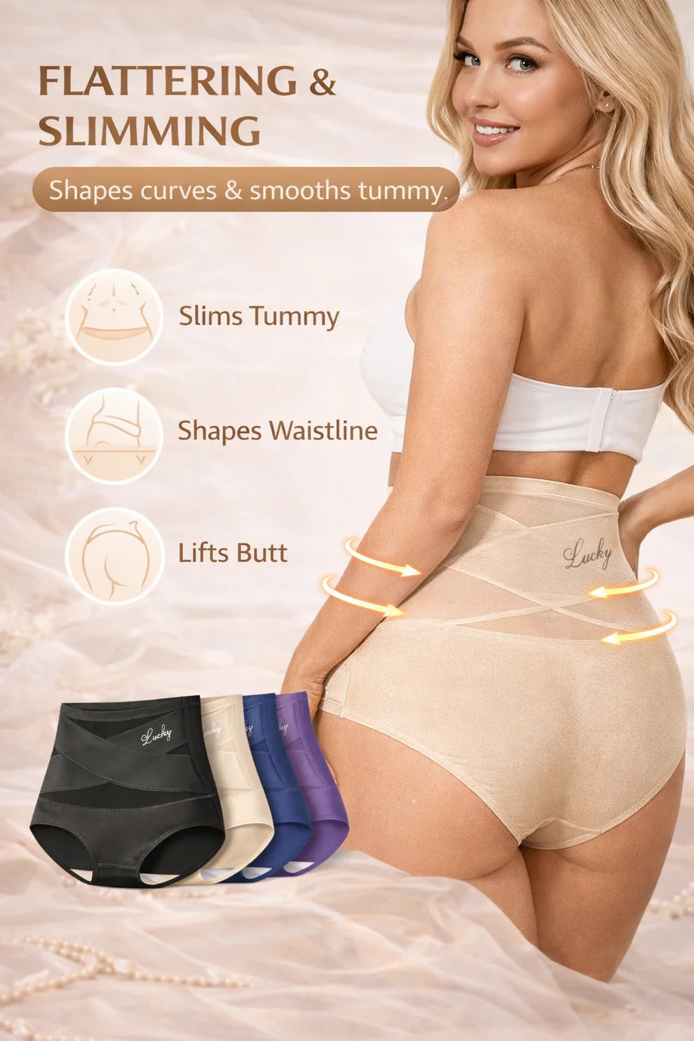 2026 New🌸Buy 1 Get 1 Free🌸High-Waist Tummy Control Seamless Shaping Lucky Panties
