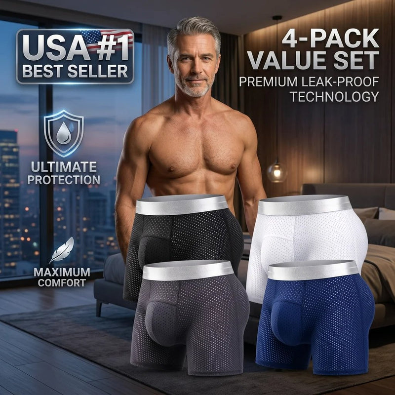 【Buy 3 Get 2 Free】-2026 HOT SALE🔥-+ Premium Leakproof lceSilk Mesh Men's Boxer