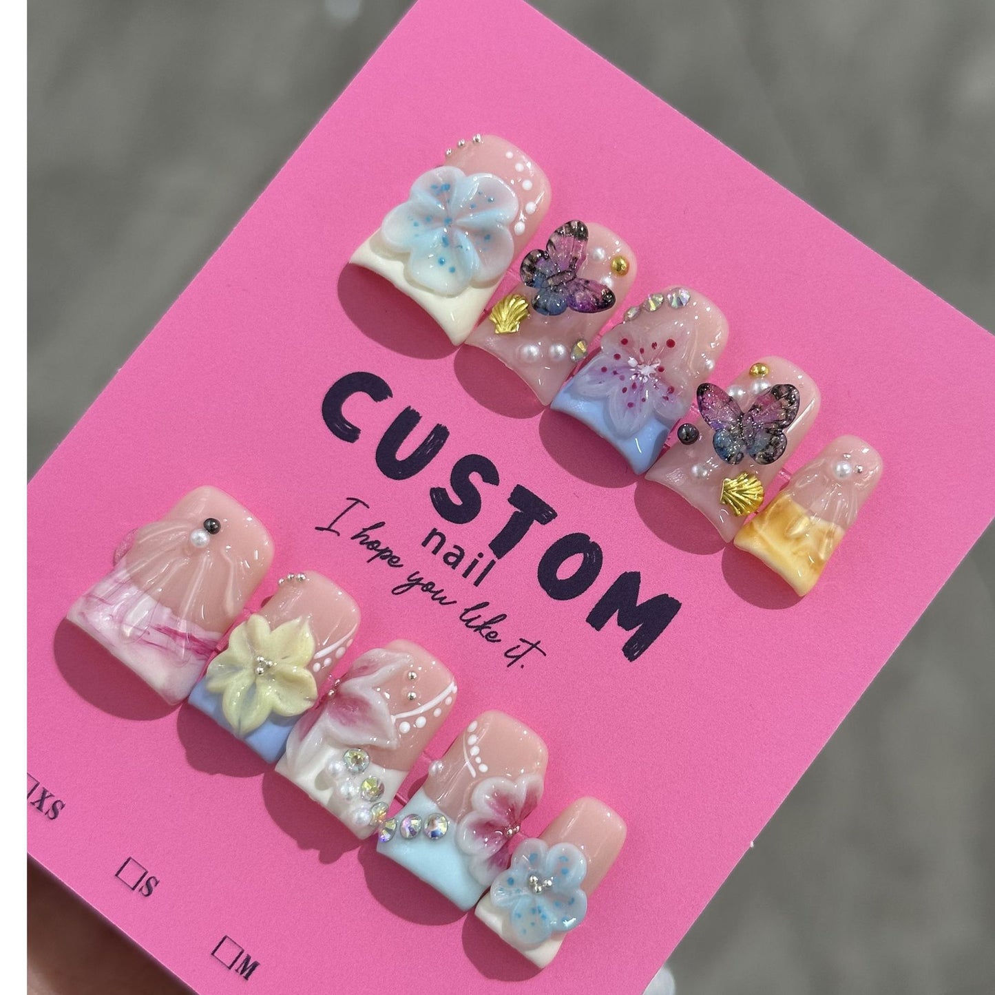 Duckbill-shaped three-dimensional engraved decorative pure handcrafted wearable armor Press on nails