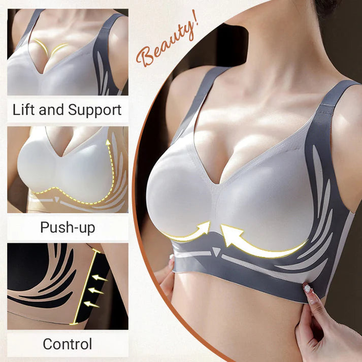 ☁️Zero-Gravity Comfort Bra: Seamless, Side-Control & Airflow Push-Up