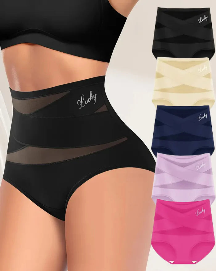 2026 New🌸Buy 2 Get 1 Free🌸High Waist Tummy Control Breathable Mesh Cross Seamless Hip Lifting Briefs