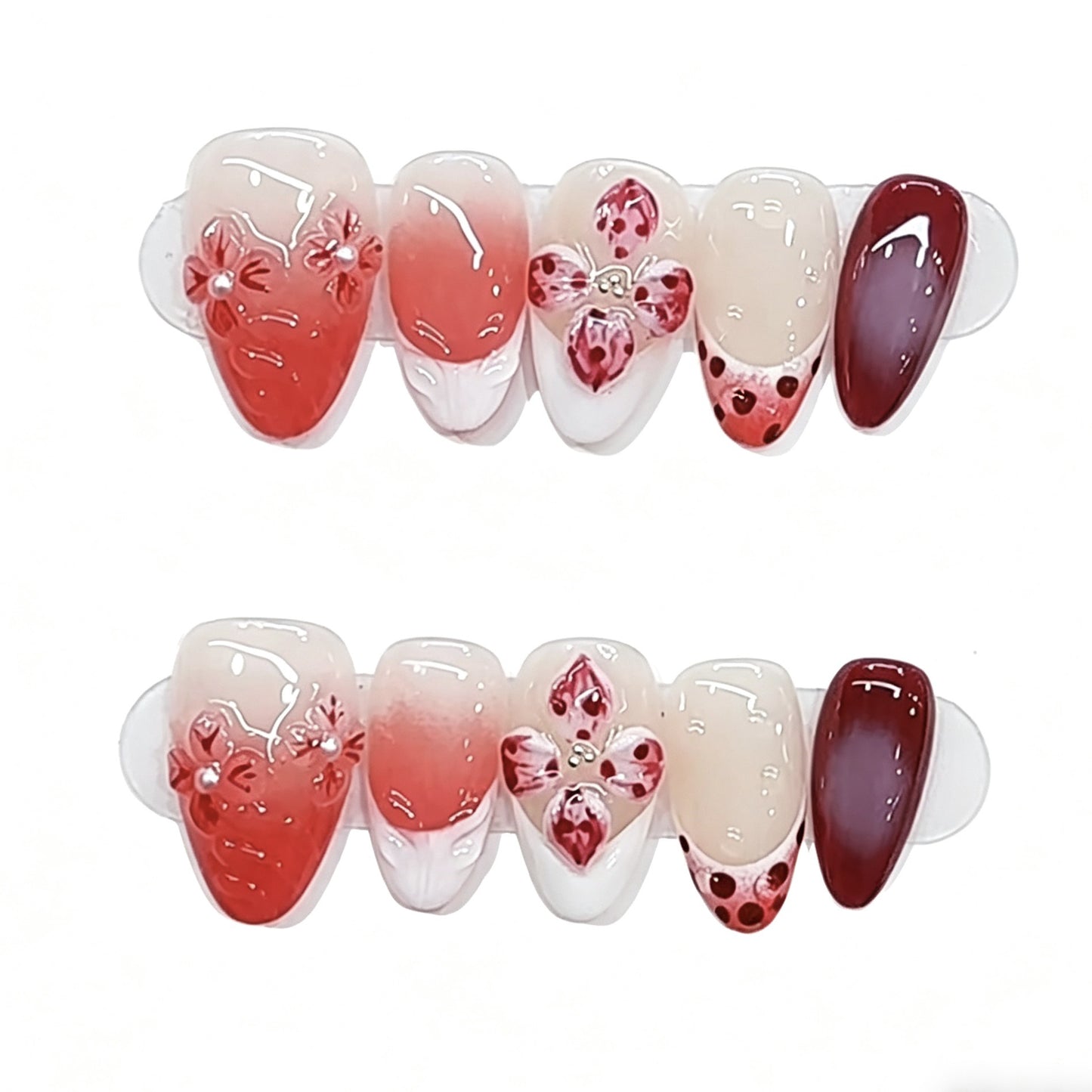 Handmade wearable jewelry - Spring/Summer European style almond-shaped engraved three-dimensional sweet design. B470 highly sensual detachable version.