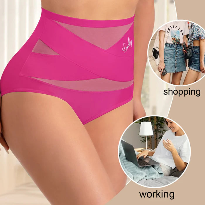 2026 New🌸Buy 2 Get 1 Free🌸High Waist Tummy Control Breathable Mesh Cross Seamless Hip Lifting Briefs