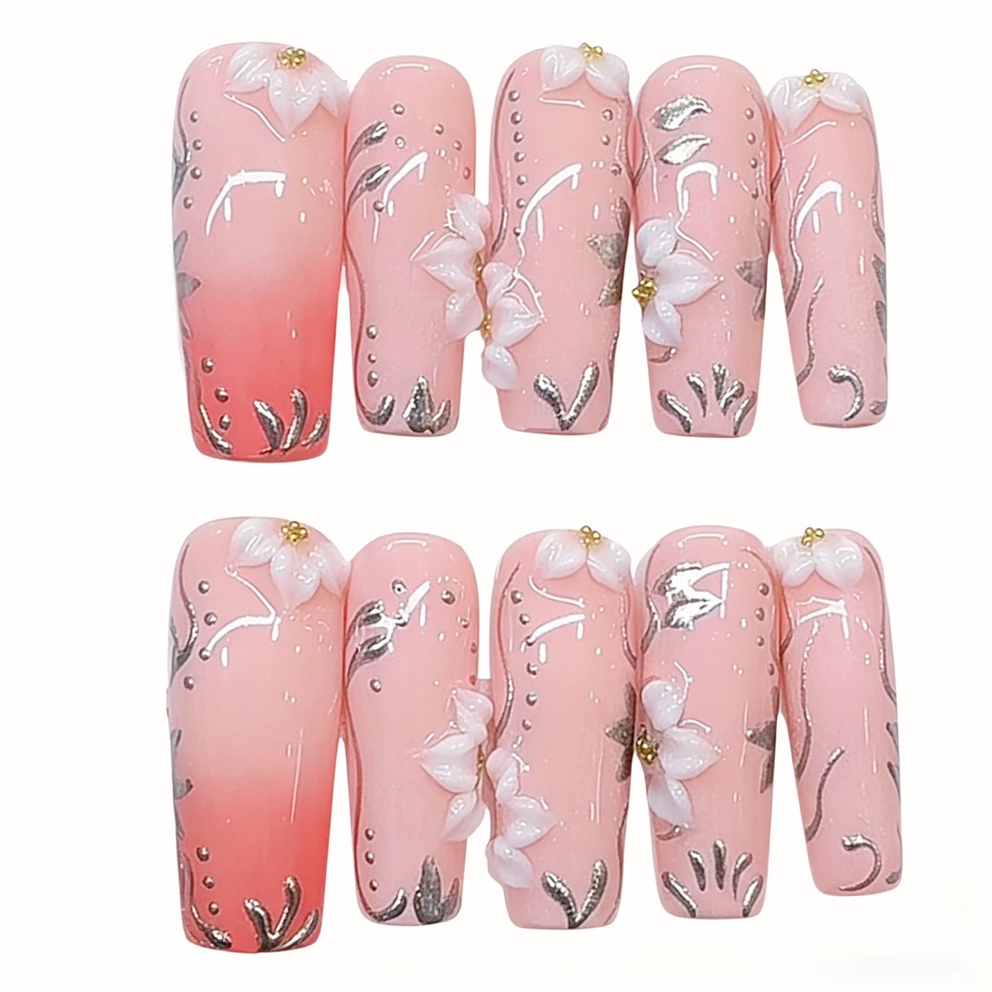 Purely handmade European-style hand-painted decorative floral French-style water pipe wearing nail art B467 - A nail art sticker that enhances your complexion and gives a refined appearance.