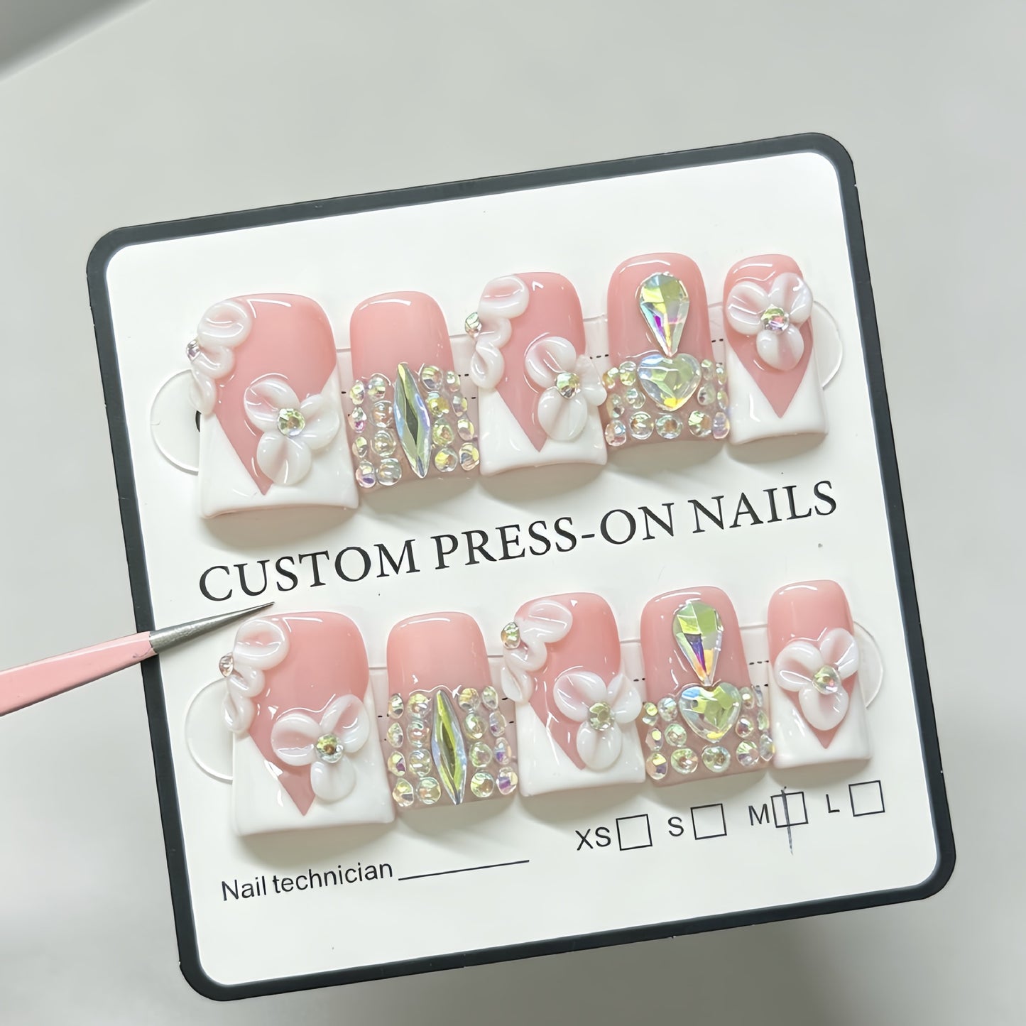 Duckbill large drill flowered pure handcrafted wearable jewelry nail art nail stickers for fashionable girls with decorative designs