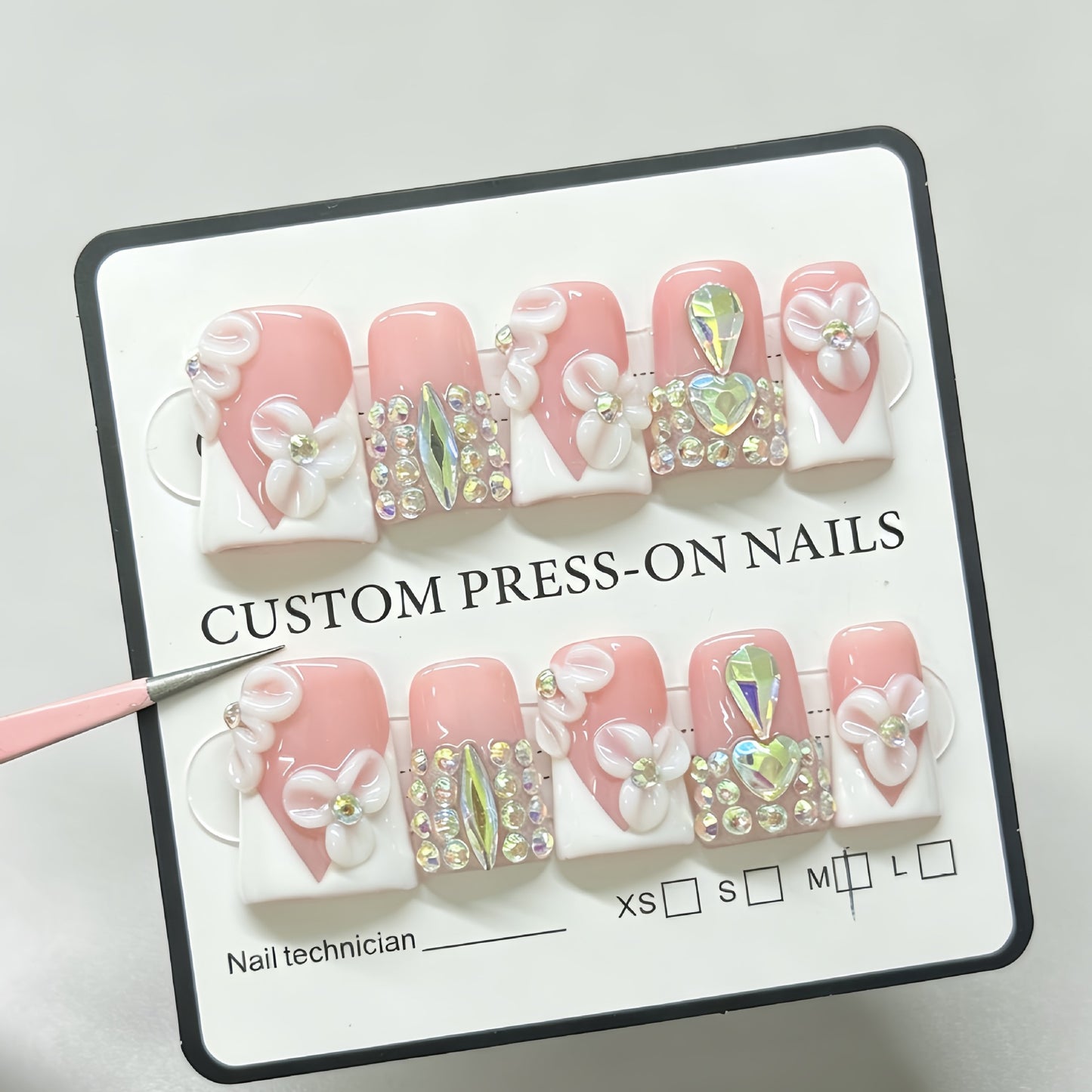 Duckbill large drill flowered pure handcrafted wearable jewelry nail art nail stickers for fashionable girls with decorative designs