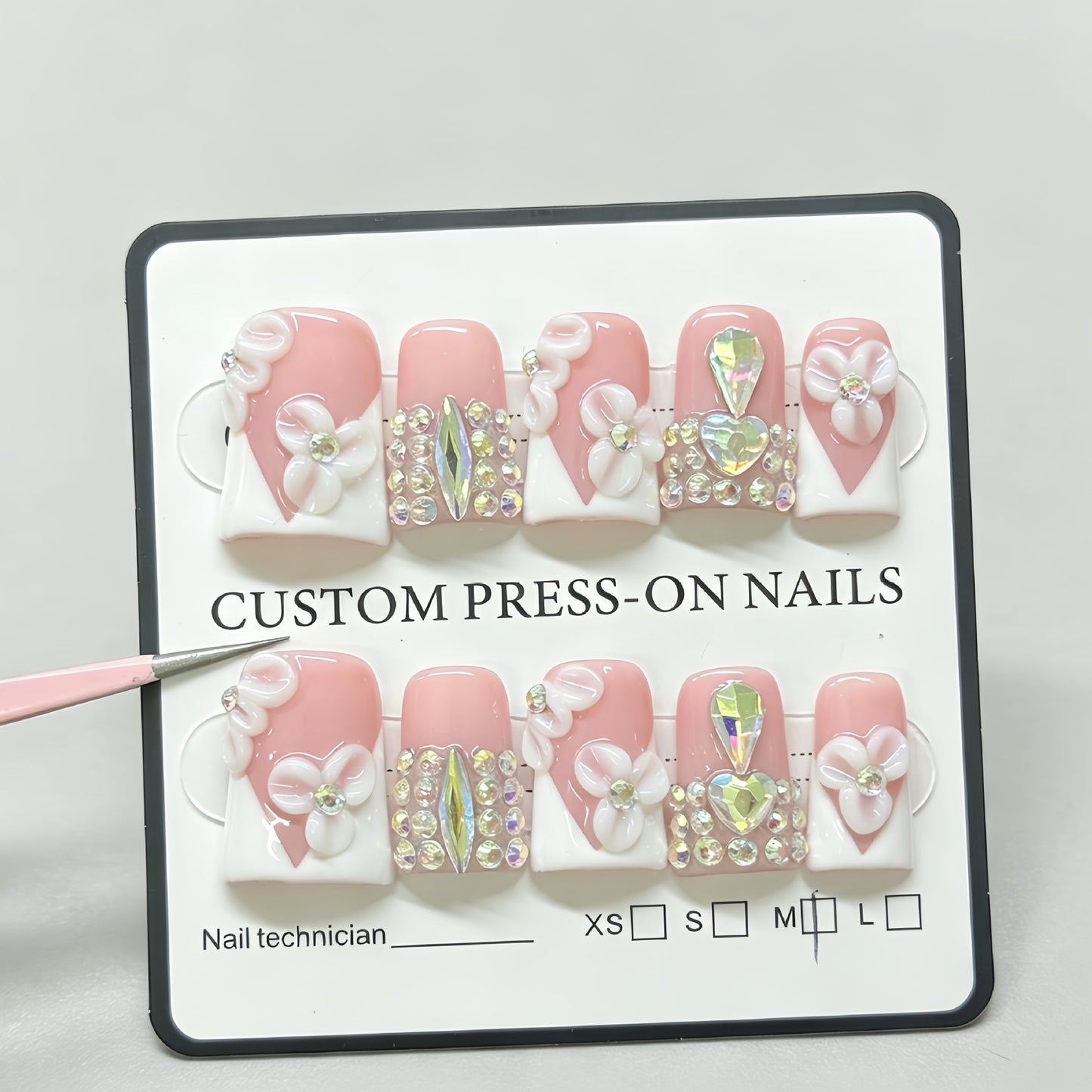 Duckbill large drill flowered pure handcrafted wearable jewelry nail art nail stickers for fashionable girls with decorative designs