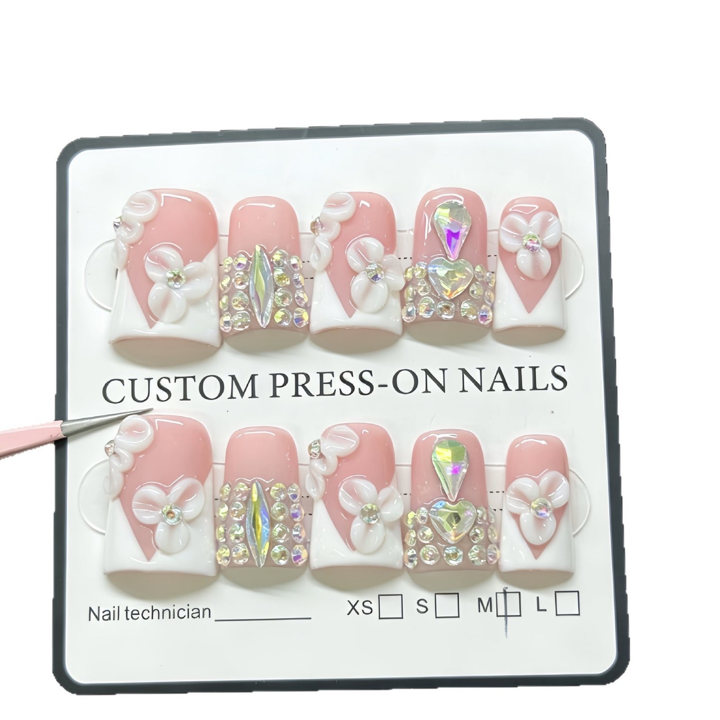 Duckbill large drill flowered pure handcrafted wearable jewelry nail art nail stickers for fashionable girls with decorative designs
