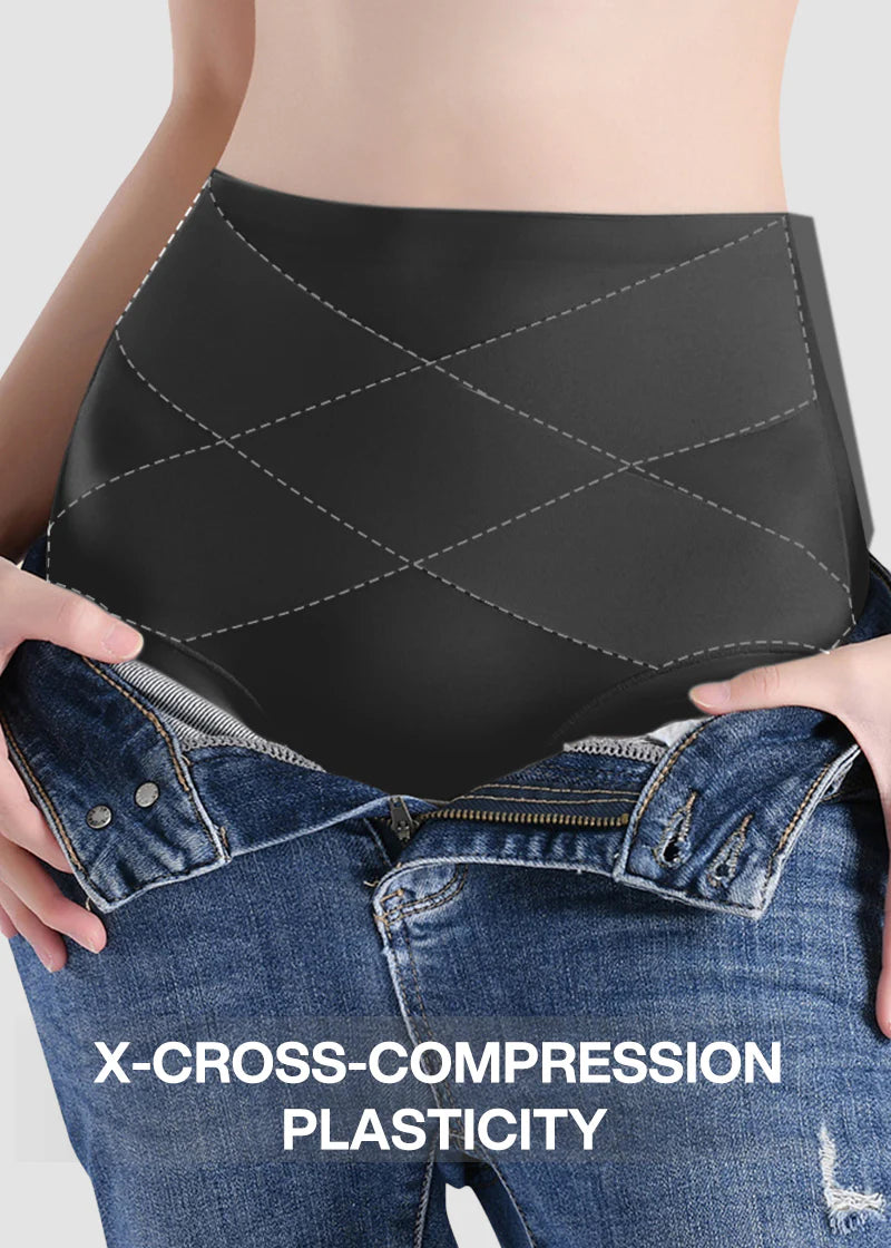 High-Waist Cross Compression Shaping Panties (6 Pieces)