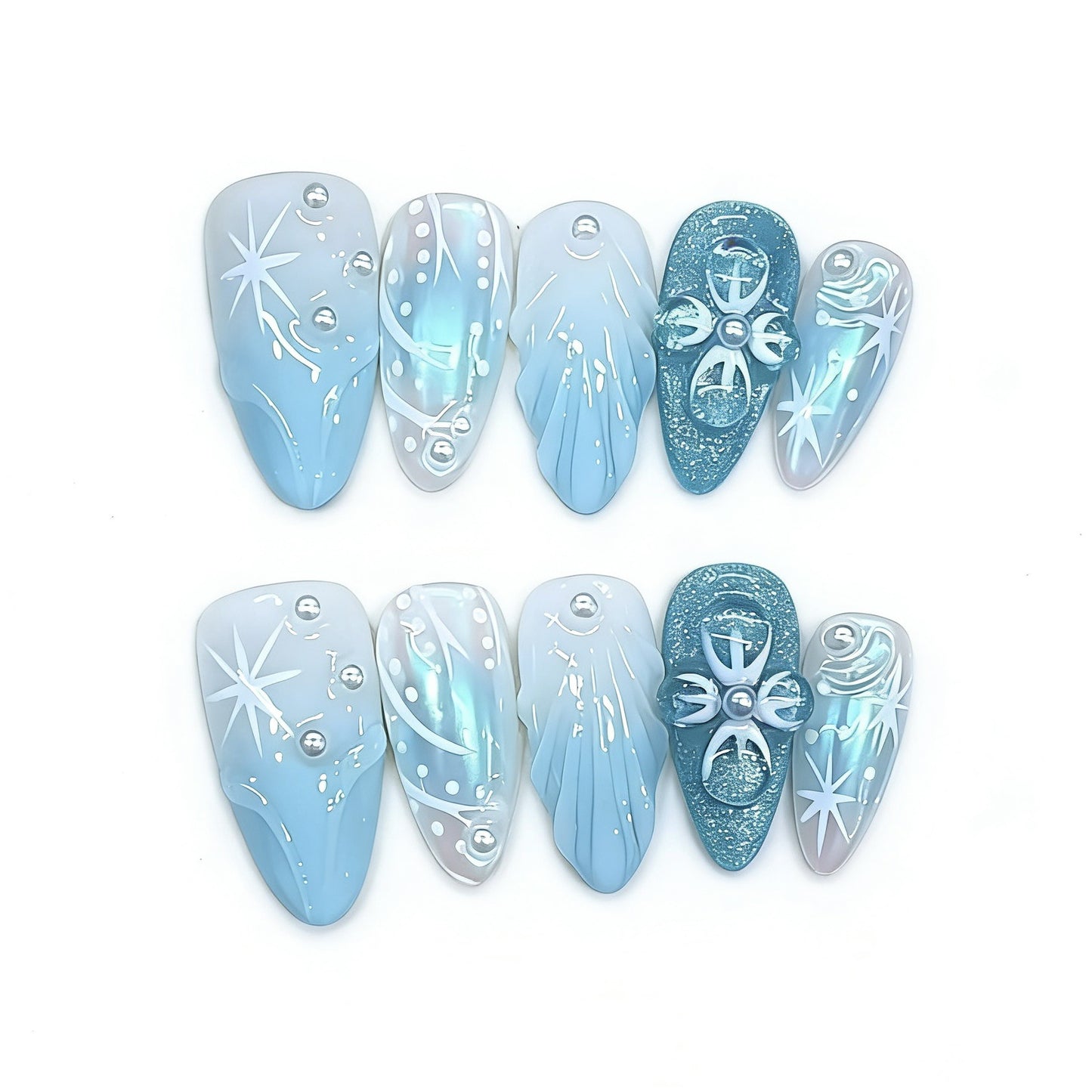 Nizi Pure Handcrafted Relief Pattern B447 Hand-painted Floral Artwork for Western Exported Earrings and Bracelets for Nail Art