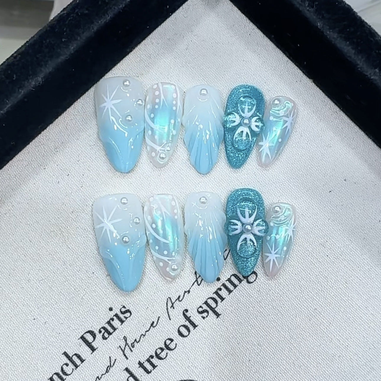 Nizi Pure Handcrafted Relief Pattern B447 Hand-painted Floral Artwork for Western Exported Earrings and Bracelets for Nail Art
