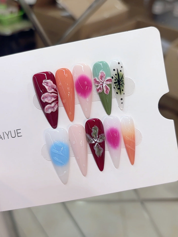 Handmade wearable nail polish B350 Summer Macaron Sunset Blending Texture European Style Nail Polish