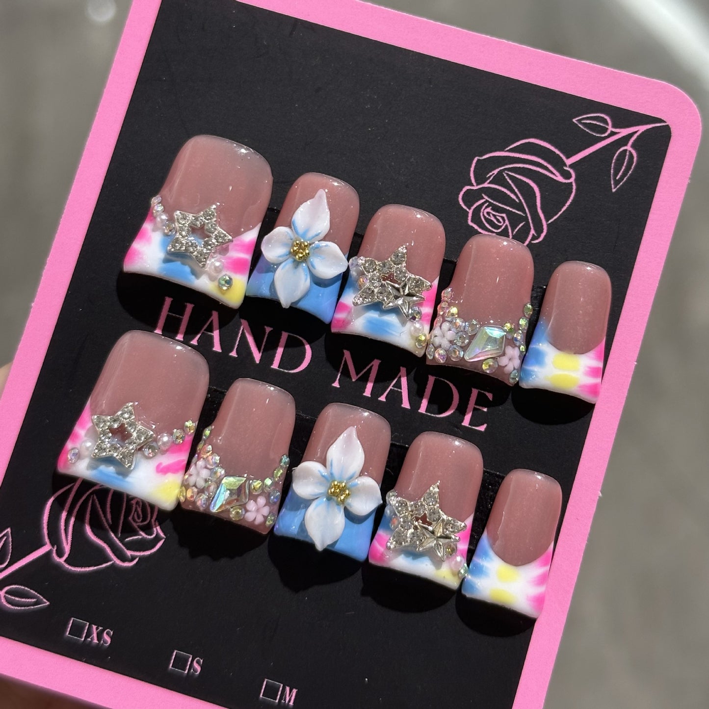 Sweet and cool style duckbill-shaped three-dimensional engraved decorative French-style painted and set with diamonds pure handmade costume jewelry