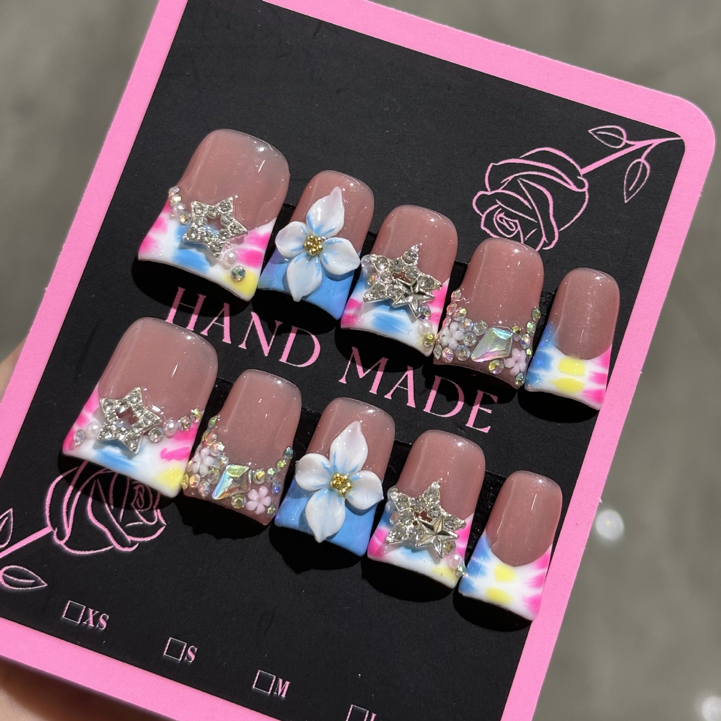 Sweet and cool style duckbill-shaped three-dimensional engraved decorative French-style painted and set with diamonds pure handmade costume jewelry