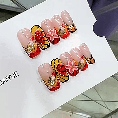 Purely handmade high-precision hand-painted decorative patterns of European and French style fashion nail polish B283 - a nail sticker that enhances your complexion and exudes elegance