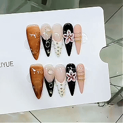 All-handcrafted phototherapy wearable manicure A222 European-style three-dimensional engraving model wholesale finished product stickers detachable