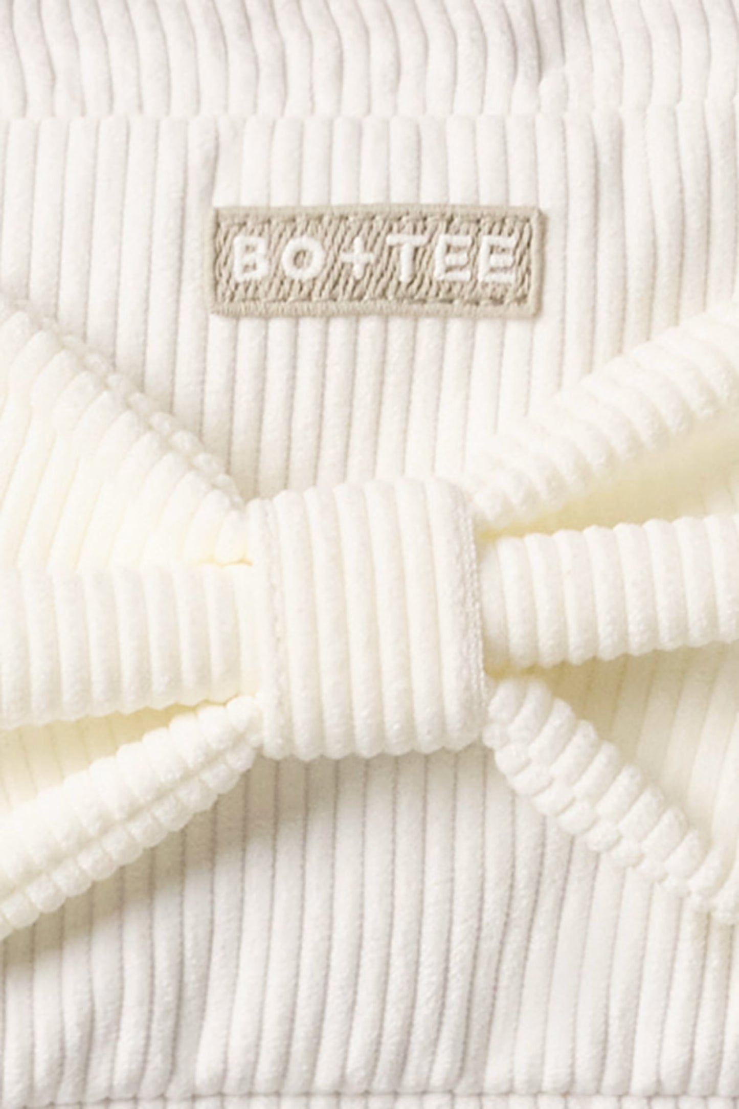 Corduroy Bow Makeup Bag in Ivory