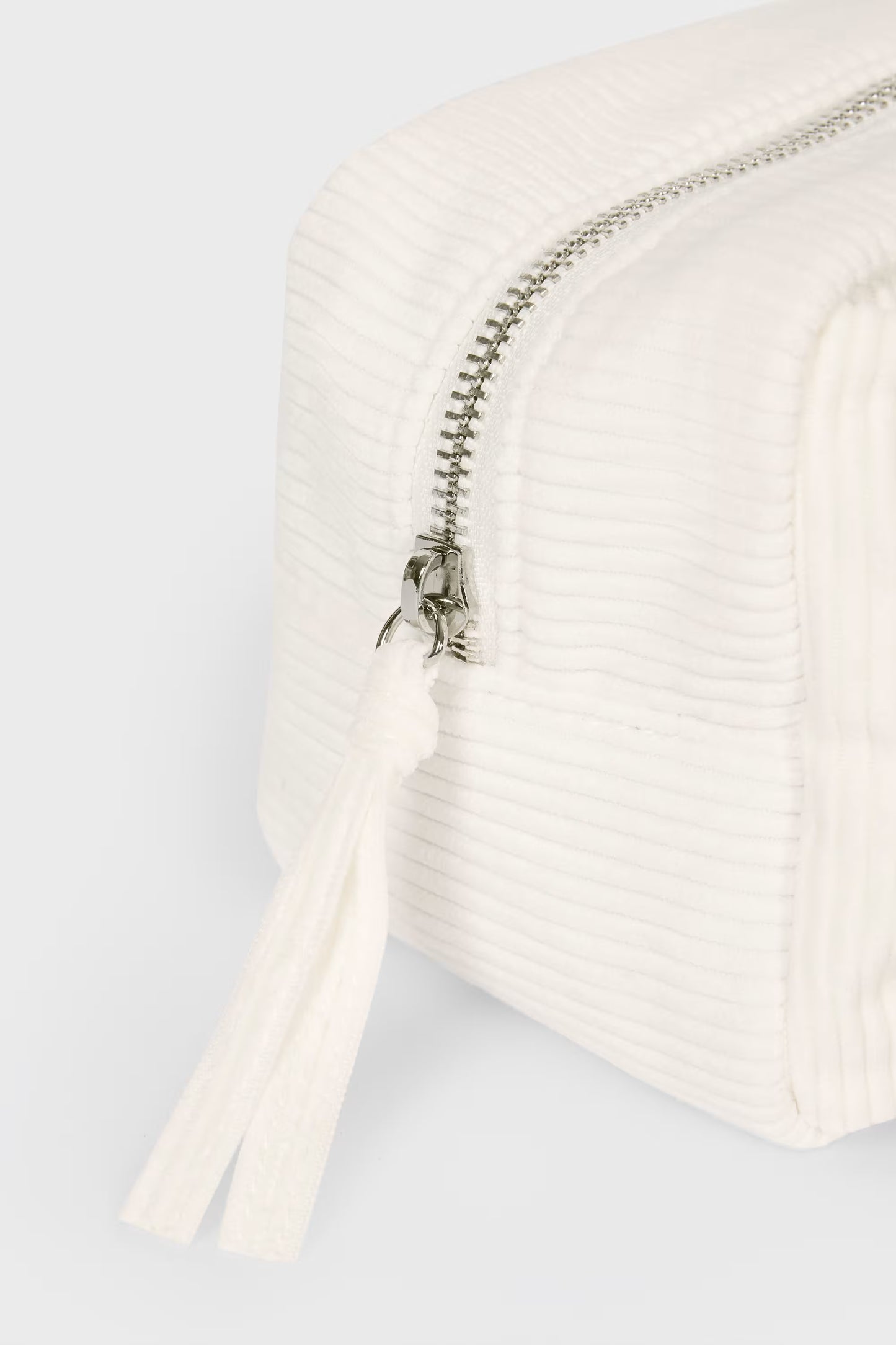 Corduroy Bow Makeup Bag in Ivory