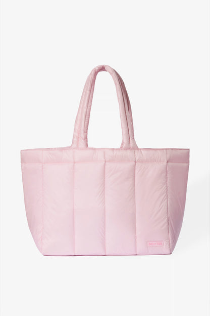 Waterproof Puffer Tote Bag in Powder Pink