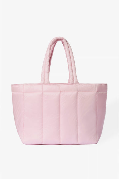 Waterproof Puffer Tote Bag in Powder Pink