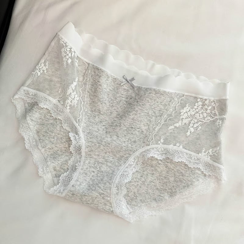 Women's underwear | Lace waist, seamless mesh, sweet triangle pants