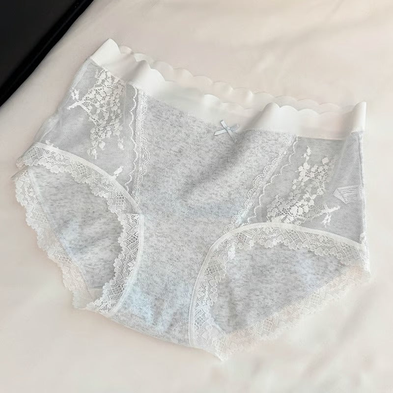 Women's underwear | Lace waist, seamless mesh, sweet triangle pants