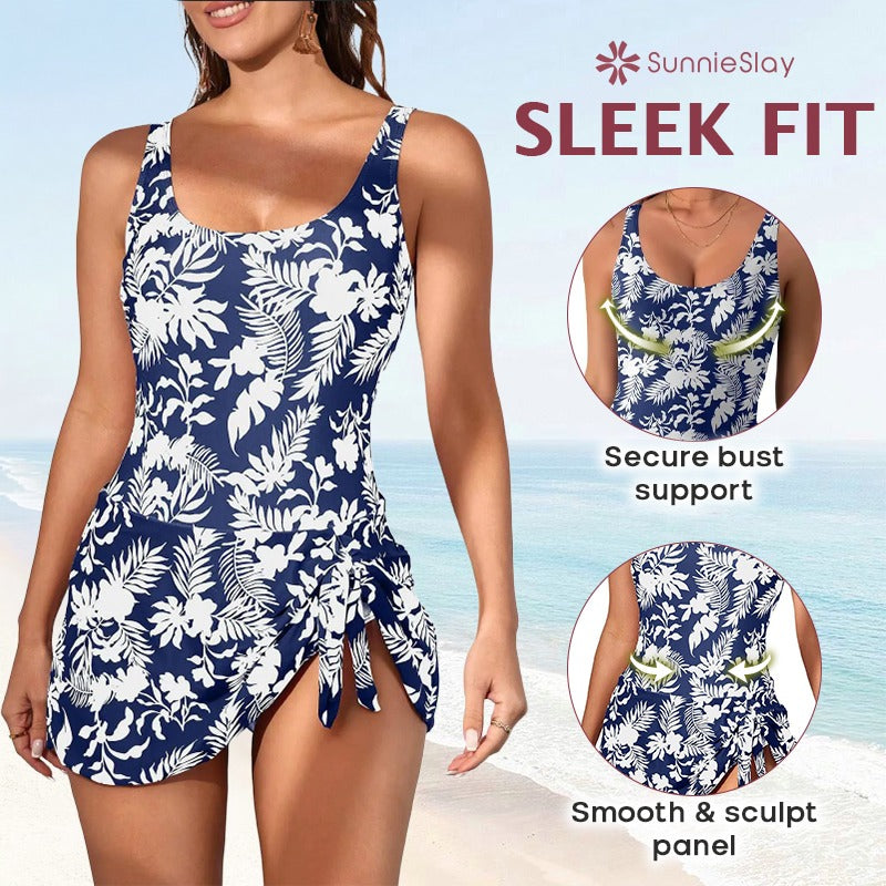 SunnieSlay - One-Piece Swimdress for Women with Tummy Control