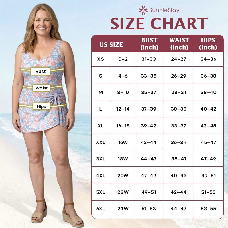 SunnieSlay - One-Piece Swimdress for Women with Tummy Control