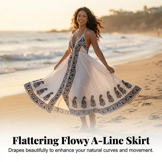 Bohemian Halter Neck Backless Maxi Dress