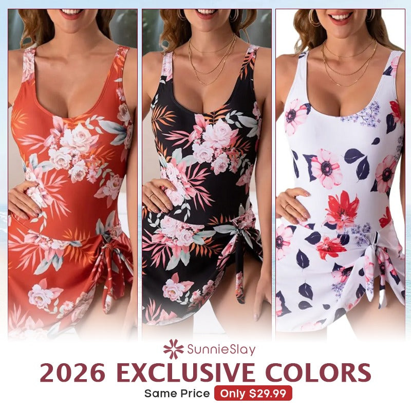 SunnieSlay - One-Piece Swimdress for Women with Tummy Control