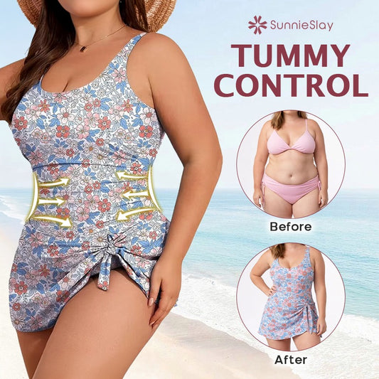 SunnieSlay - One-Piece Swimdress for Women with Tummy Control