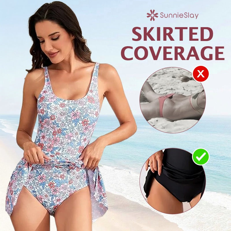 SunnieSlay - One-Piece Swimdress for Women with Tummy Control
