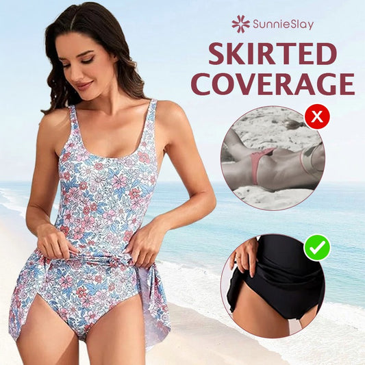 SunnieSlay - One-Piece Swimdress for Women with Tummy Control