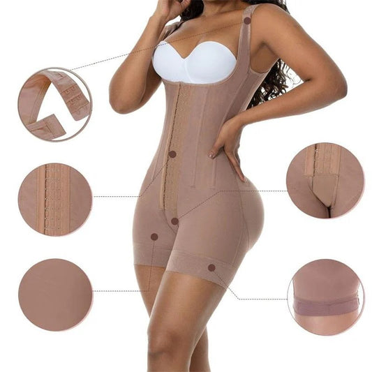 2026 High Double Compression Garment Abdomen Tummy Control Adjustable Bodysuit with Hooks