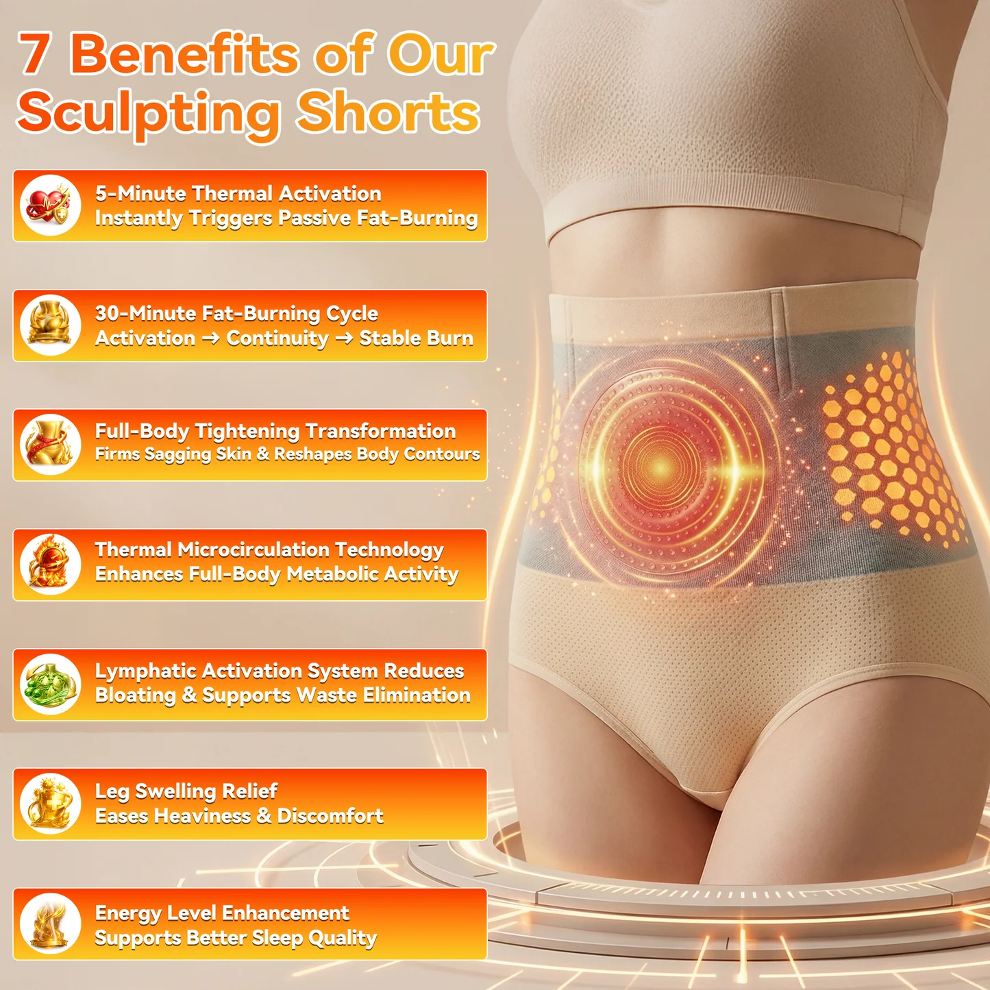 2026 Hemp and Coptisine Four-in-One Micro-Particulate Tightening Fat-Burning Shorts