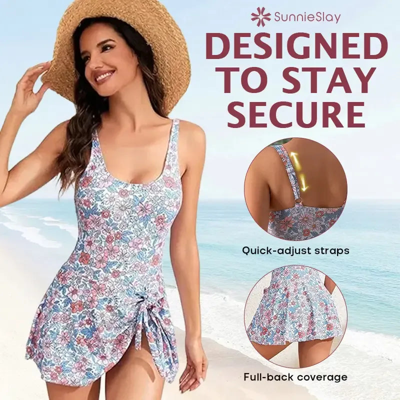 SunnieSlay - One-Piece Swimdress for Women with Tummy Control