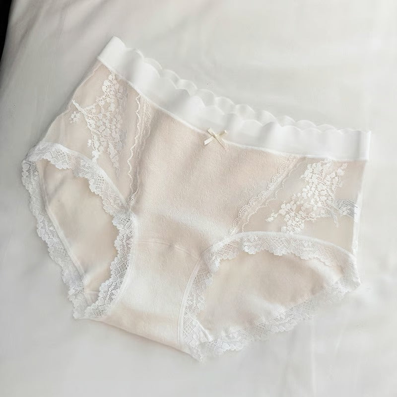 Women's underwear | Lace waist, seamless mesh, sweet triangle pants